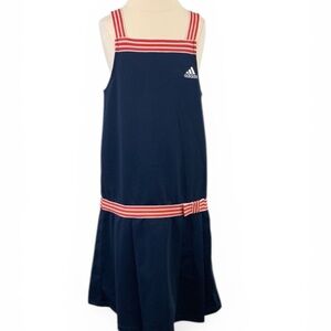 Adidas Girls Dress Size 6X Navy Red Stripe Tennis Athletic Dress